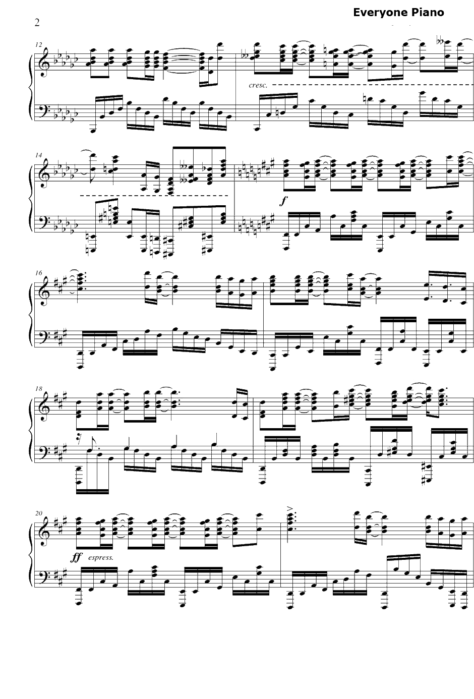 あなたに出会わなければ〜夏雪冬花〜钢琴谱-Aimer-夏雪密会ED2