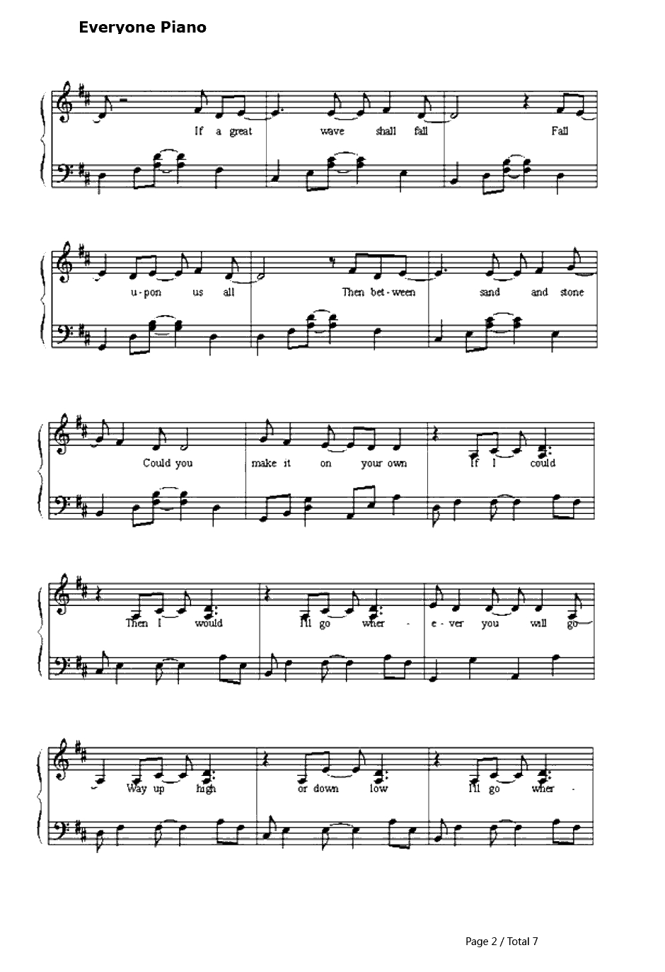 Wher ever You Will Go钢琴谱-TheCalling2