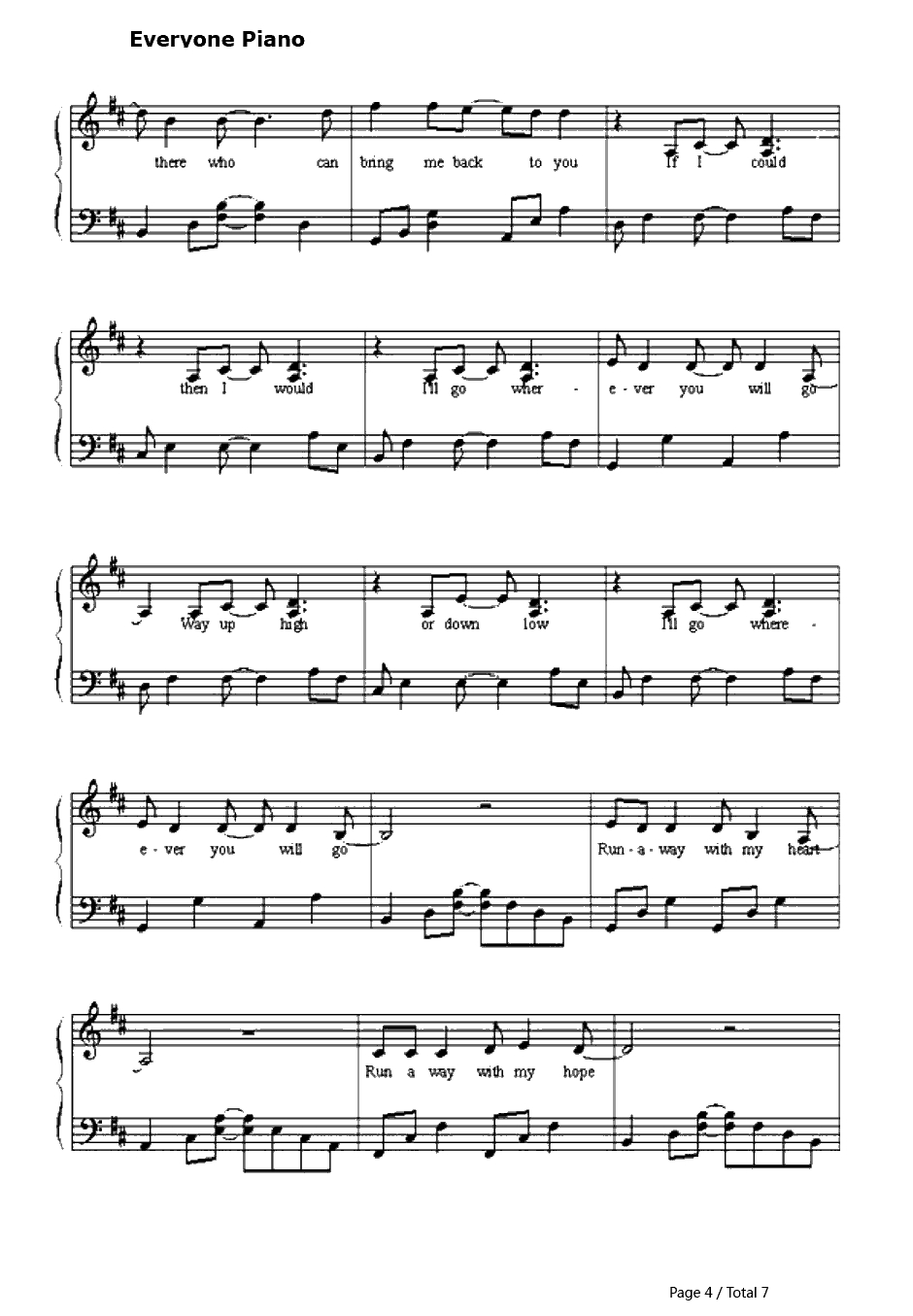 Wher ever You Will Go钢琴谱-TheCalling4