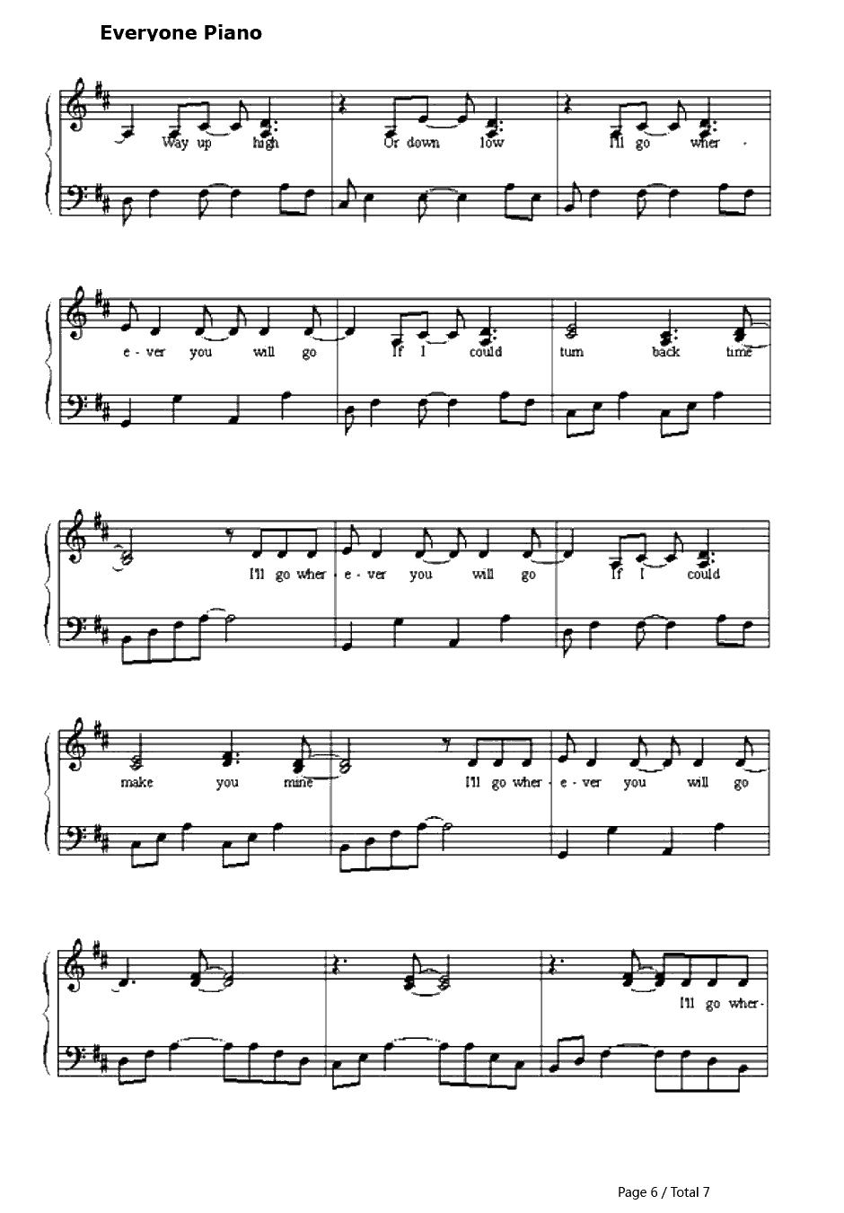 Wher ever You Will Go钢琴谱-TheCalling6