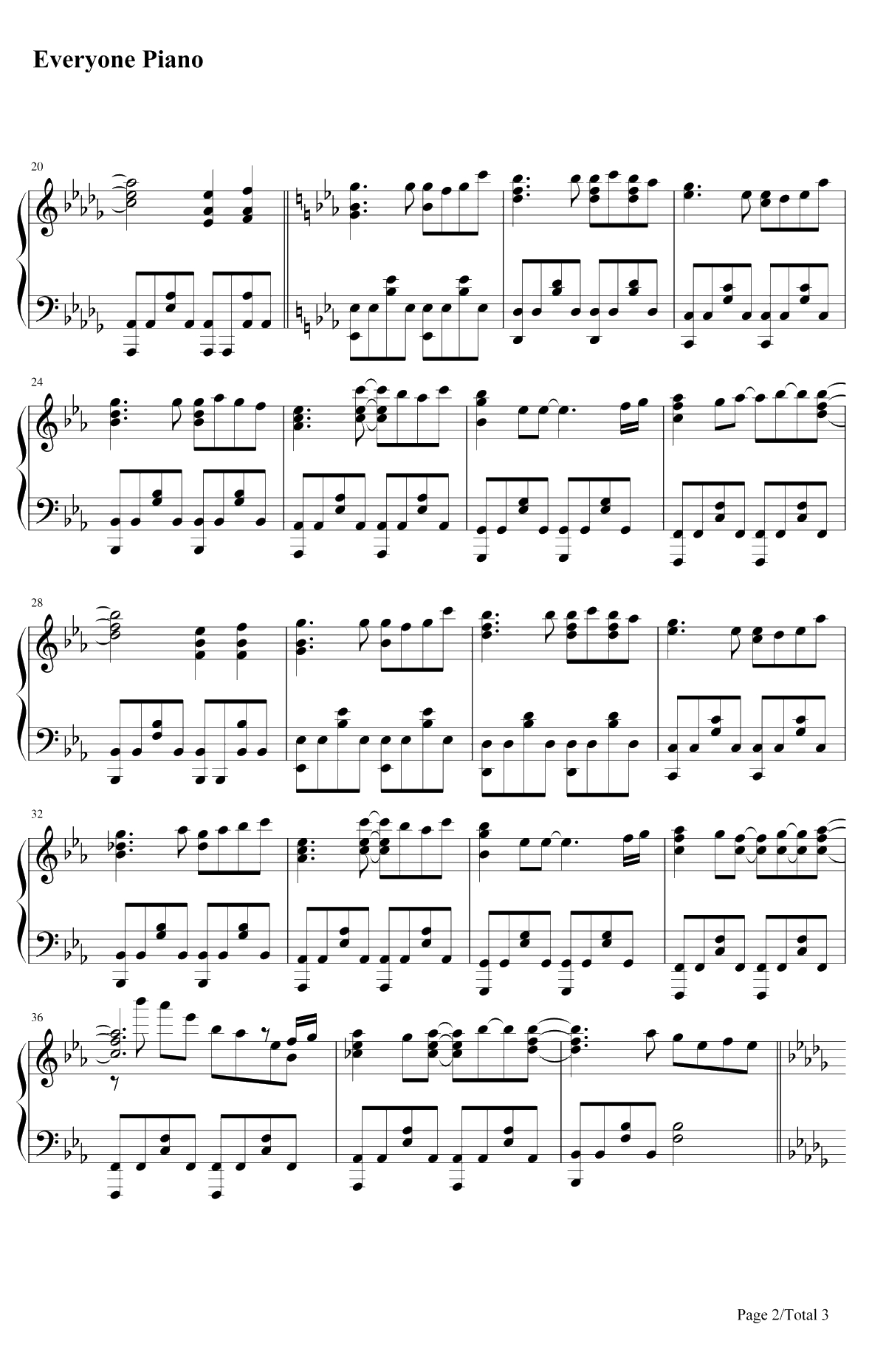 ただいま。钢琴谱-竹达彩奈-我的妹妹哪有这么可爱。ED122