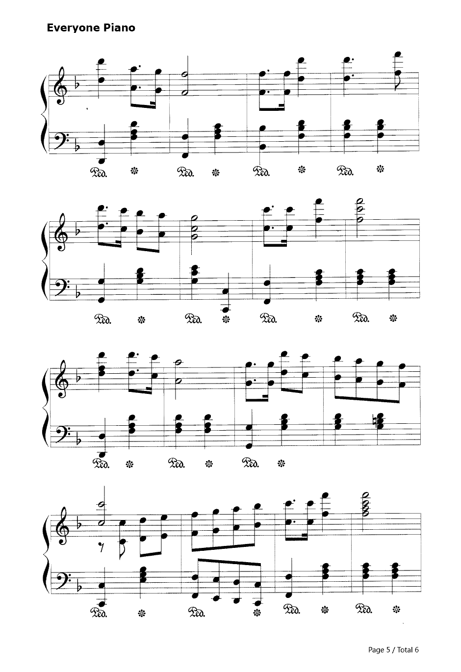 红星闪闪放光彩钢琴谱-傅庚辰5