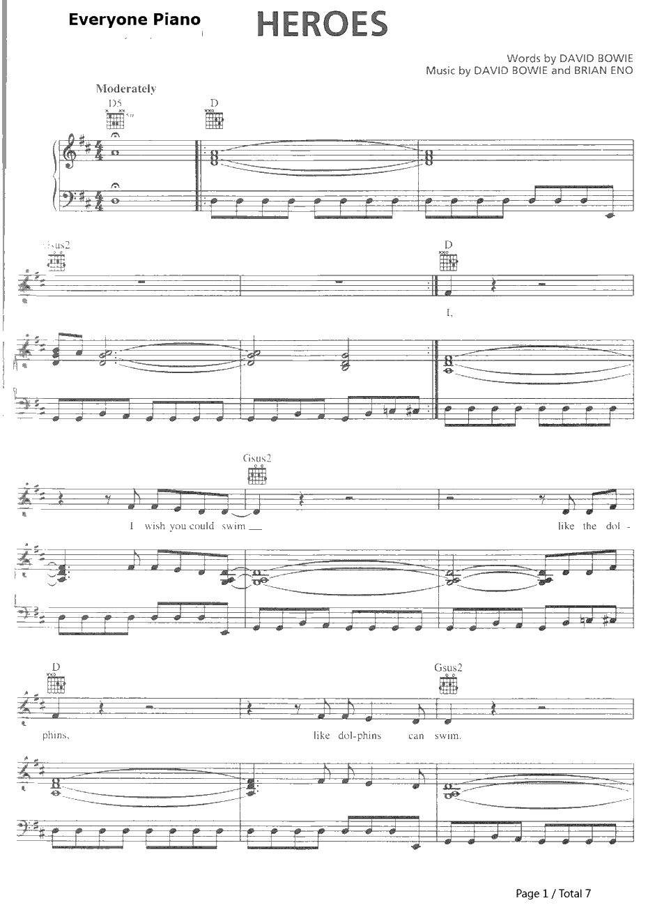 Heroes钢琴谱-DavidBowie1