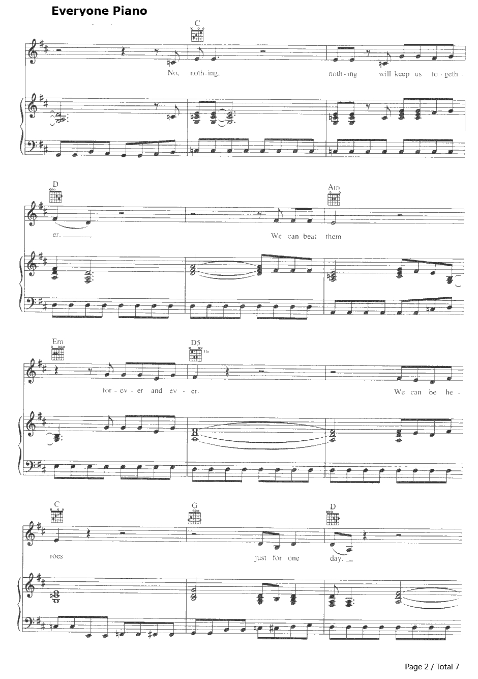 Heroes钢琴谱-DavidBowie2