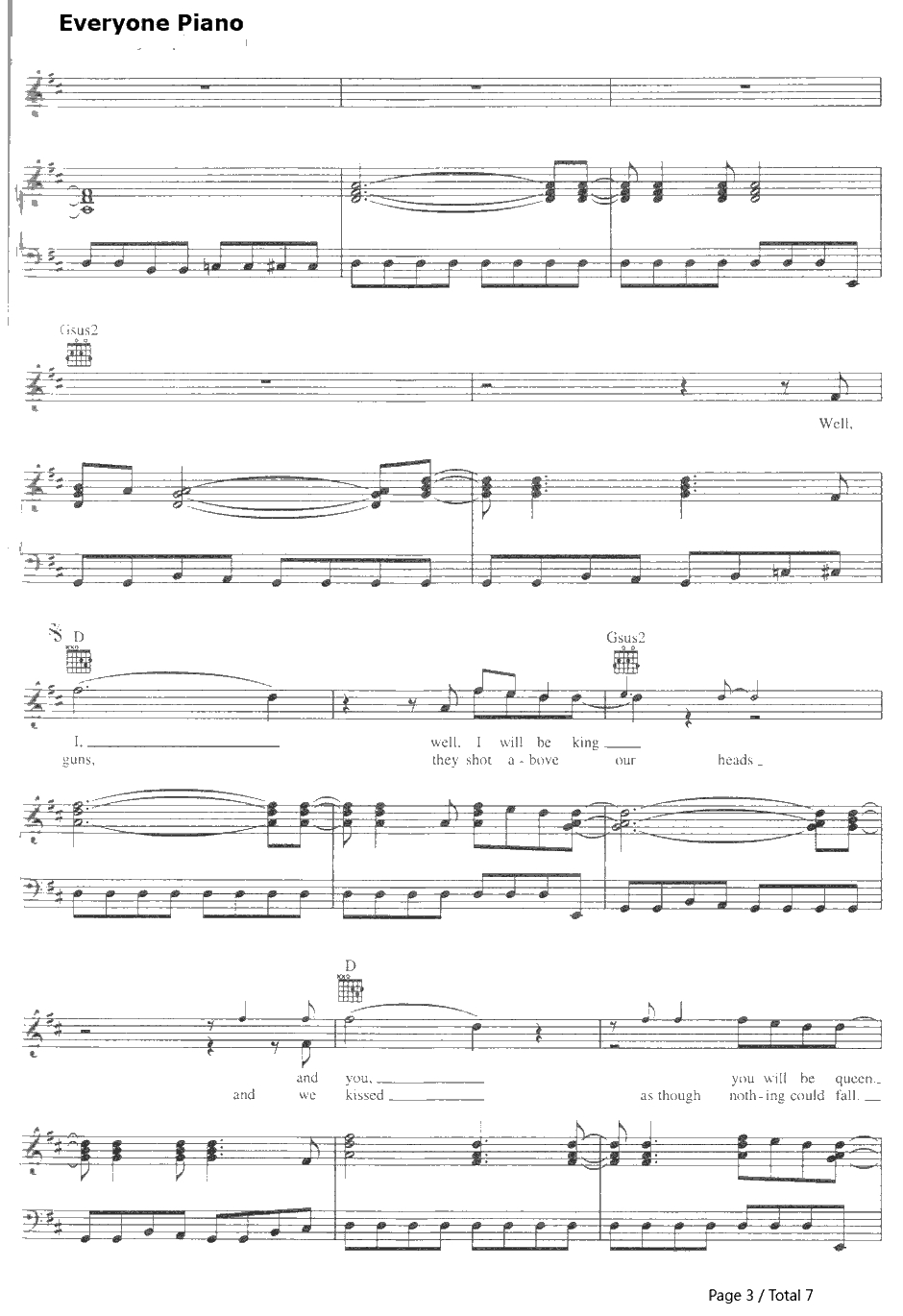 Heroes钢琴谱-DavidBowie3