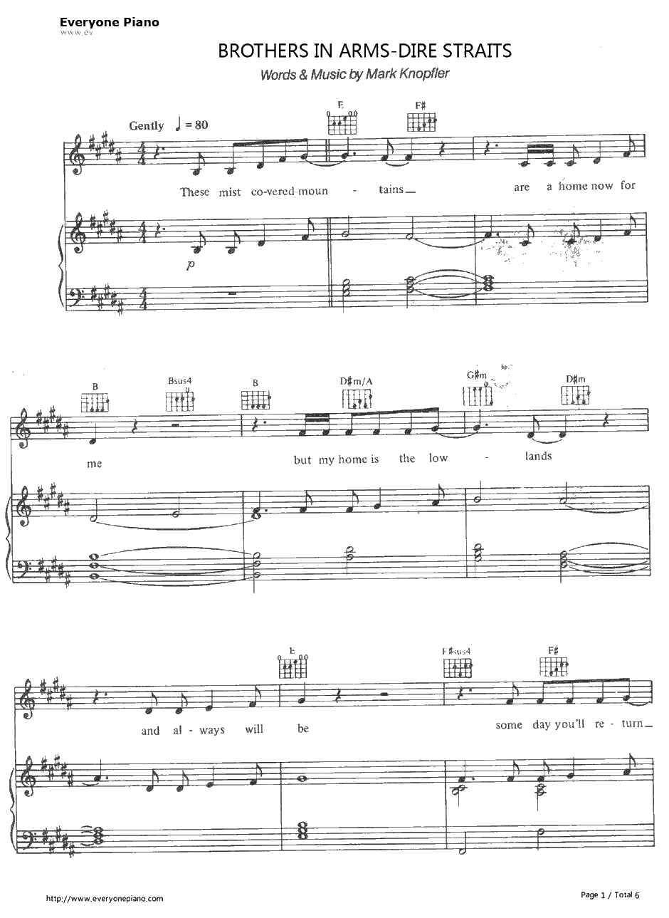 Brothers in Arms钢琴谱-DireStraits1