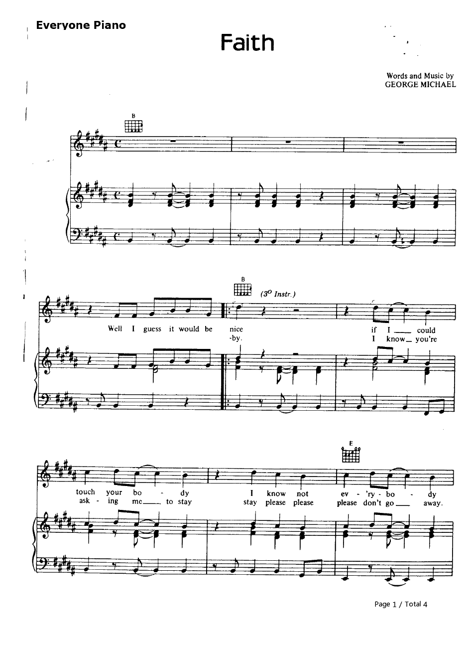 Faith钢琴谱-GeorgeMichael乔治·迈克尔1