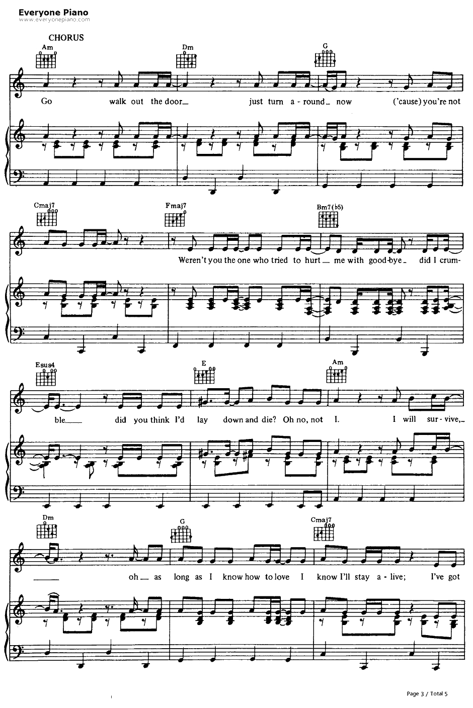 I Will Survive钢琴谱-GloriaGaynor3