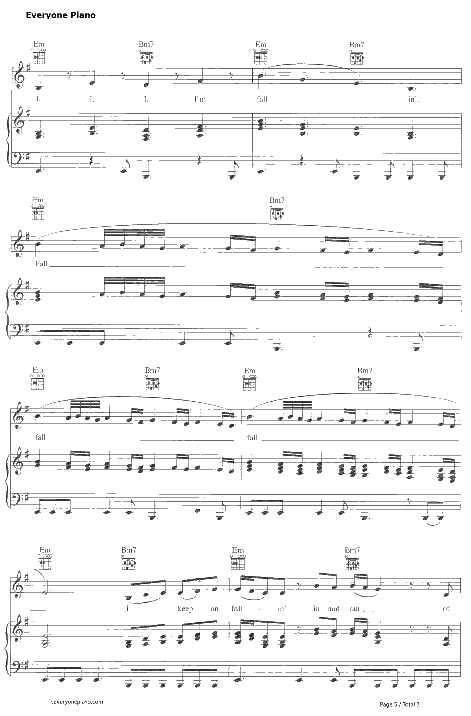 Fallin'钢琴谱-AliciaKeys5