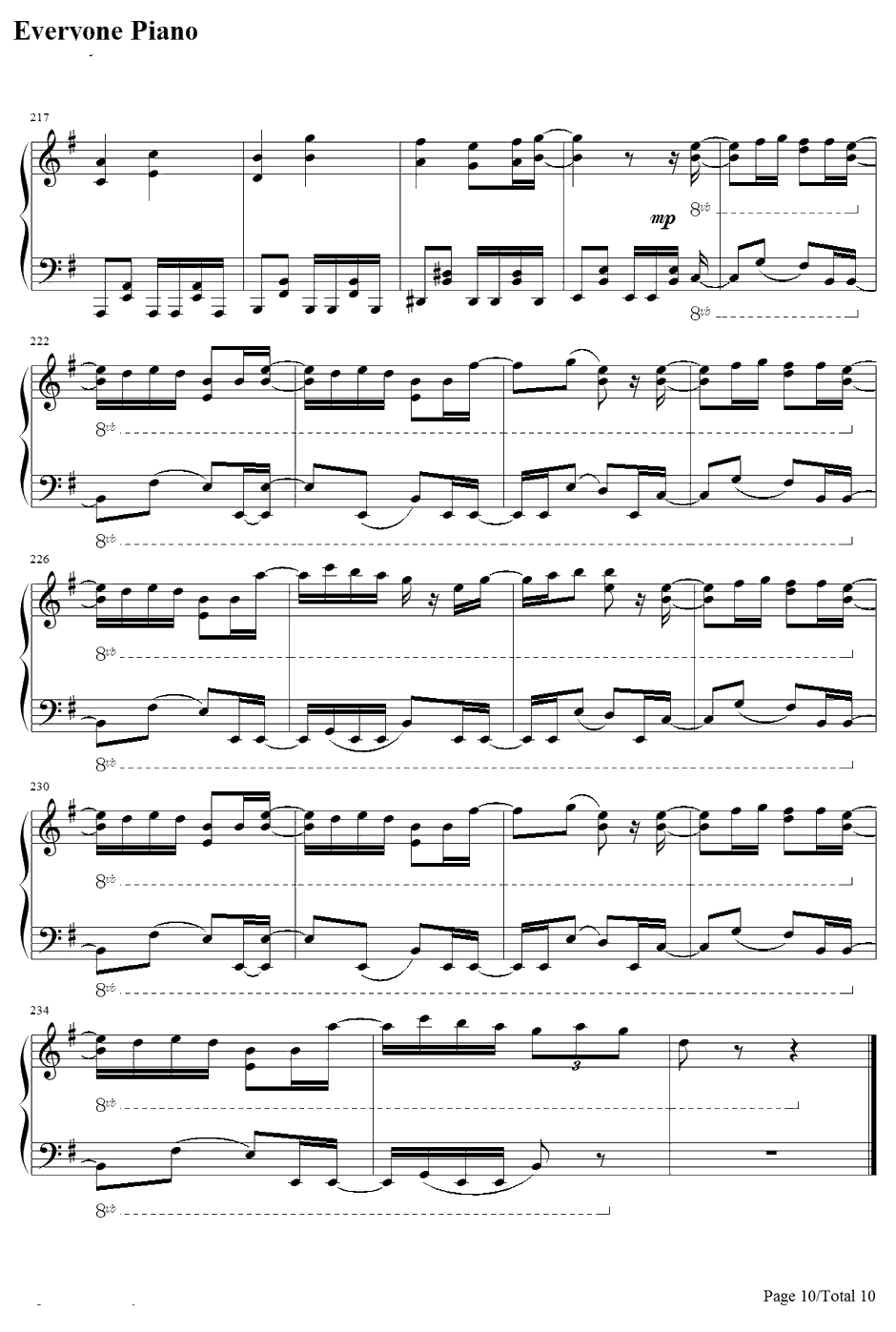 リンネ钢琴谱-ハチ-初音ミク10