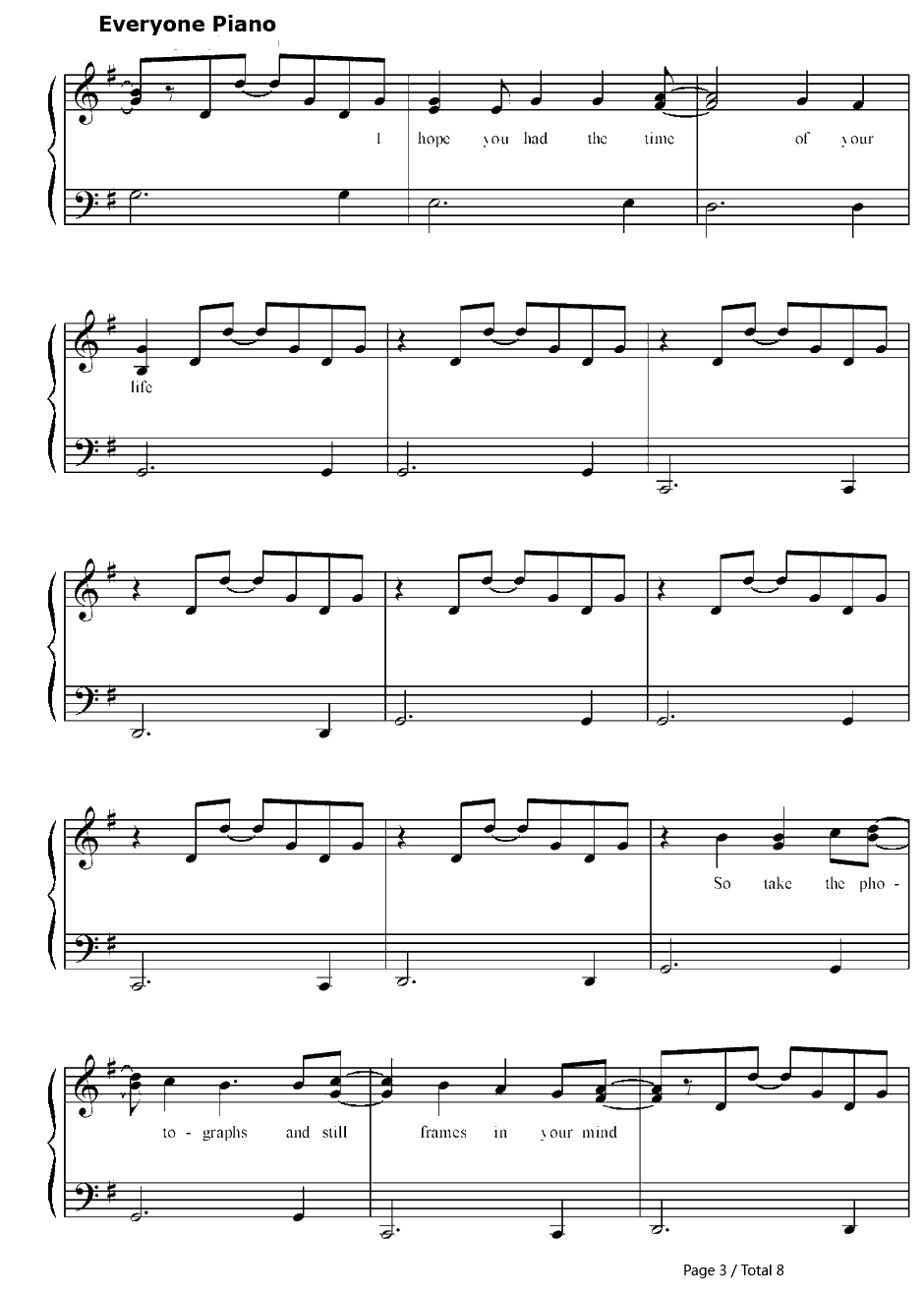 Good Riddance(Time of Your Life)钢琴谱-Green Day绿日乐队3