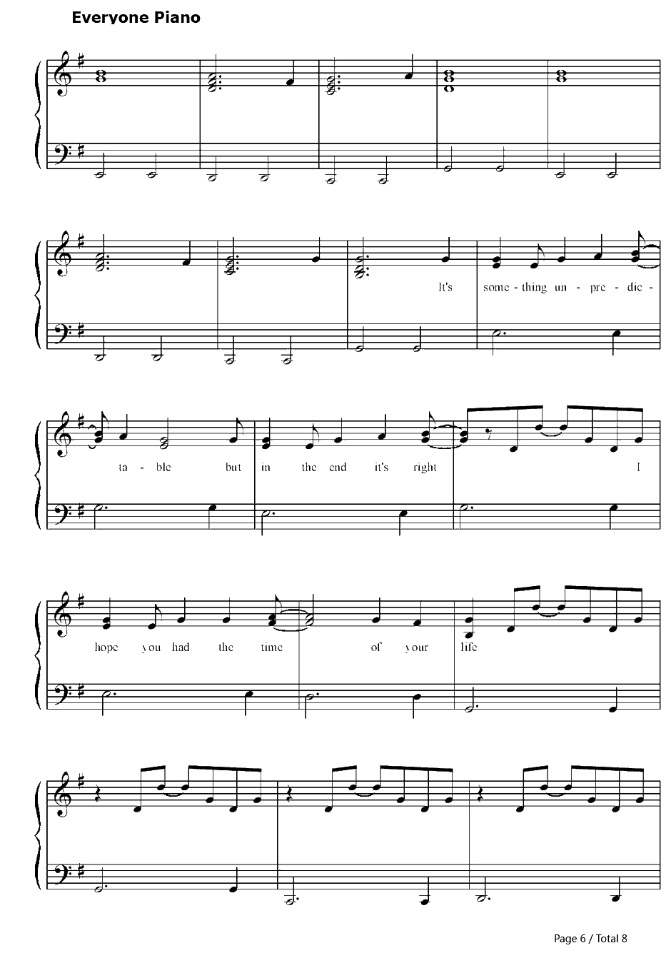 Good Riddance(Time of Your Life)钢琴谱-Green Day绿日乐队6