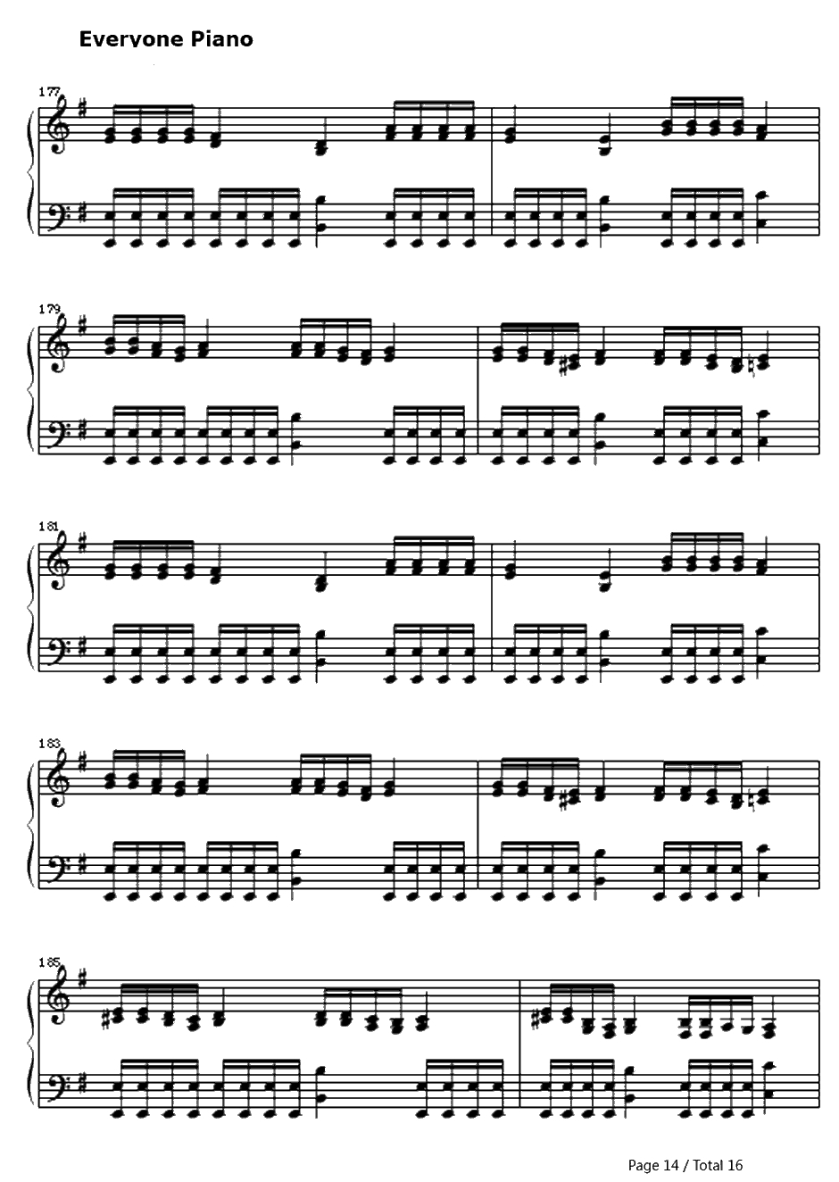 One钢琴谱-Metallica14