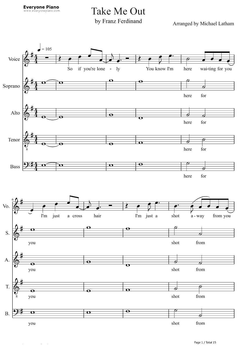 Take Me Out钢琴谱-FranzFerdinand1