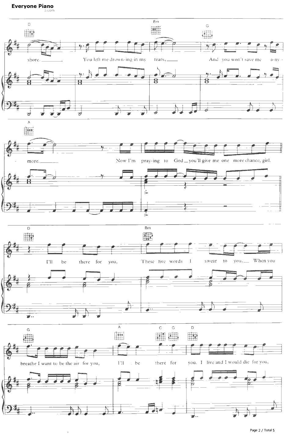 I'll Be There for You钢琴谱-BonJovi2