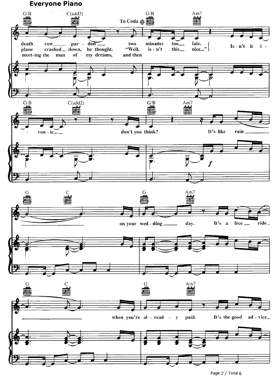 Ironic钢琴谱-AlanisMorissette2