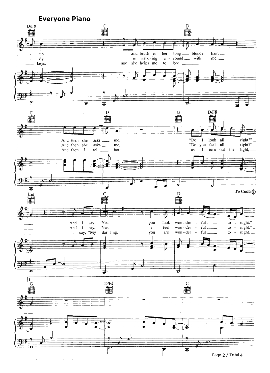 Wonderful Tonight钢琴谱-EricClapton2