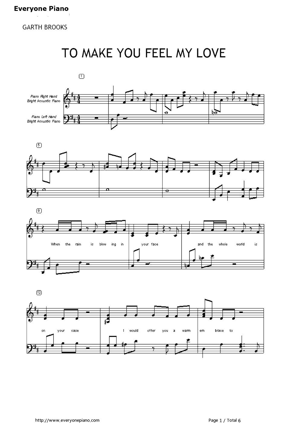 To Make You Feel My Love钢琴谱-GarthBrooks1