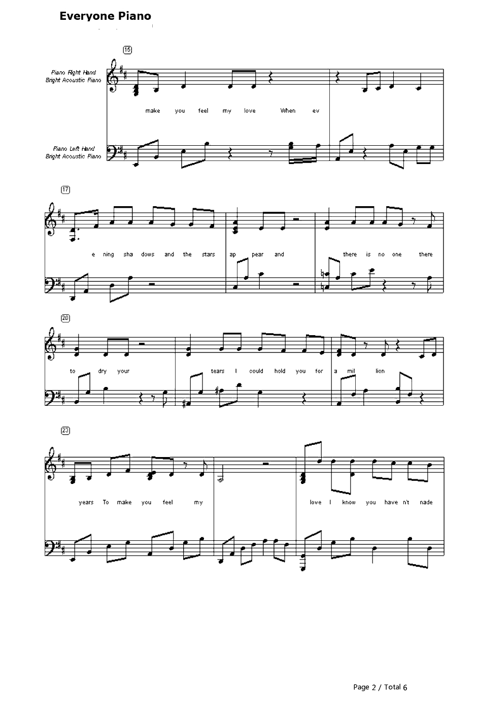 To Make You Feel My Love钢琴谱-GarthBrooks2