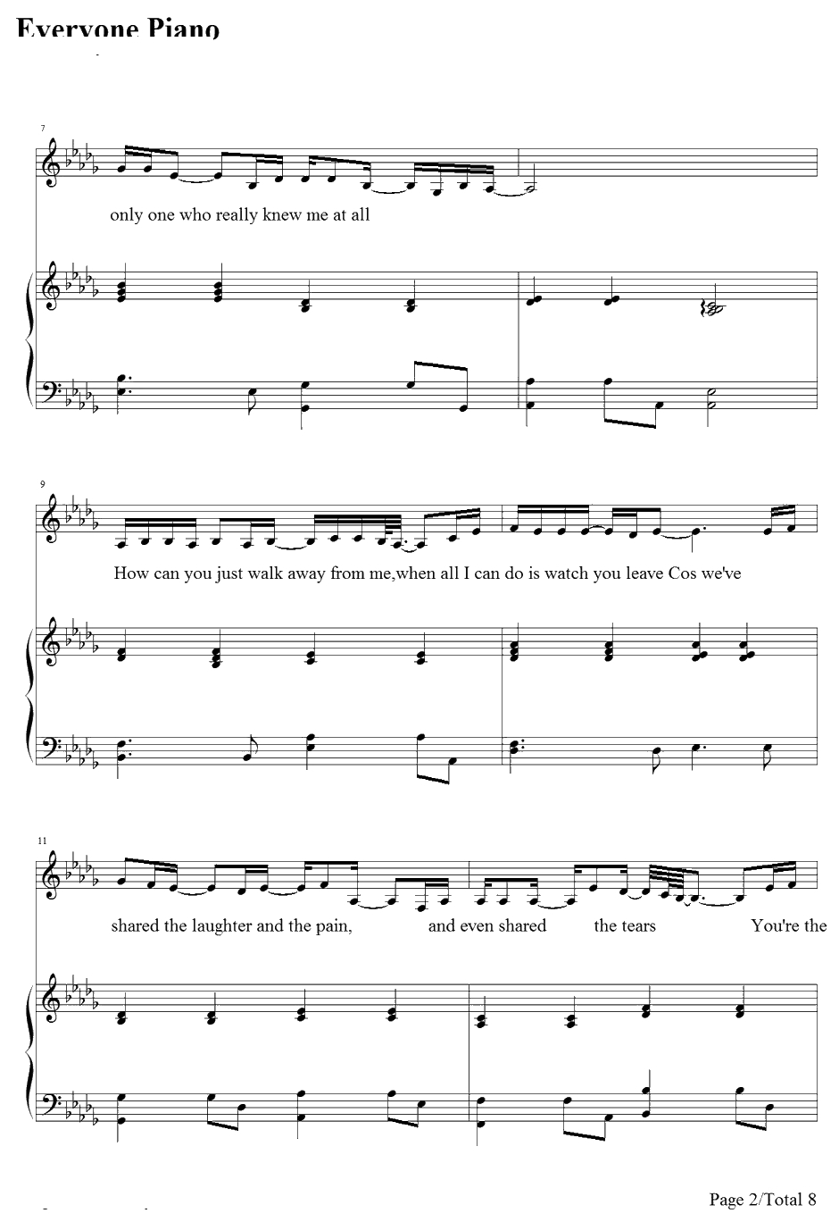 Against All Odds钢琴谱-PhilCollins-似是故人来主题曲2