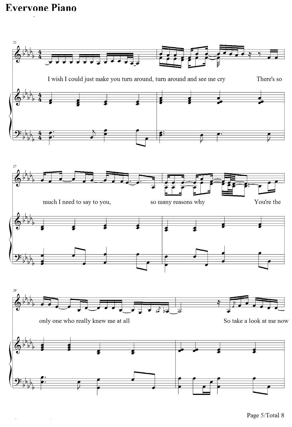 Against All Odds钢琴谱-PhilCollins-似是故人来主题曲5