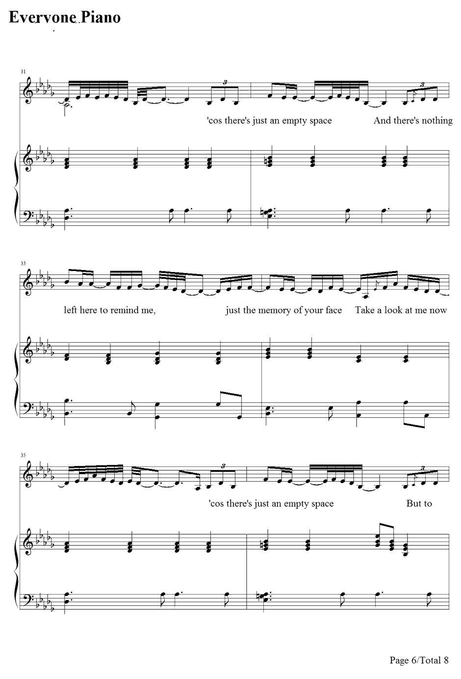 Against All Odds钢琴谱-PhilCollins-似是故人来主题曲6