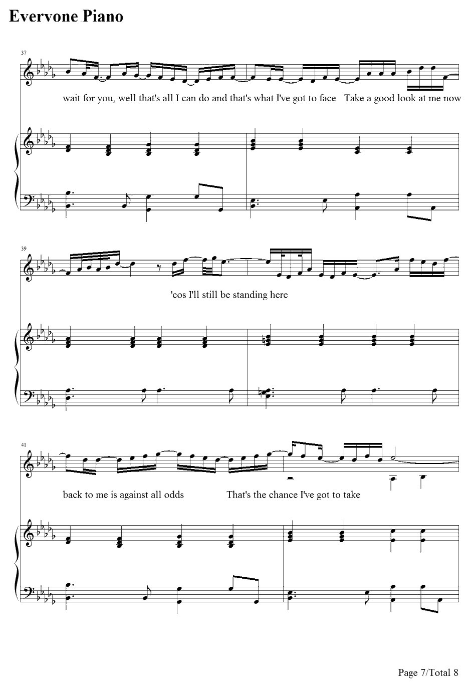 Against All Odds钢琴谱-PhilCollins-似是故人来主题曲7