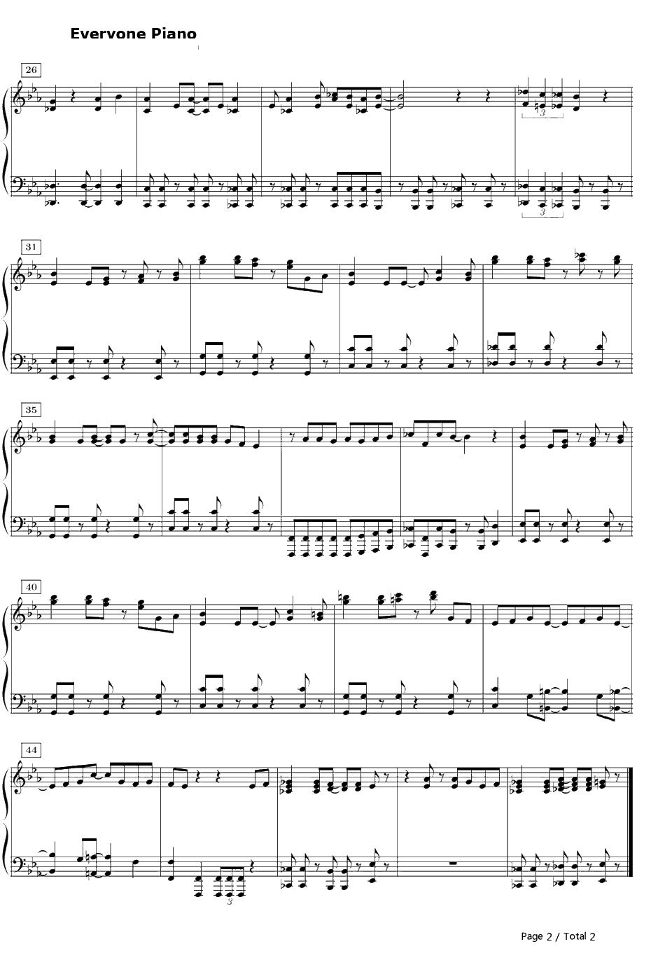 止マレ!钢琴谱-平野绫、茅原实里、后藤邑子-凉宫春日的忧郁ED2