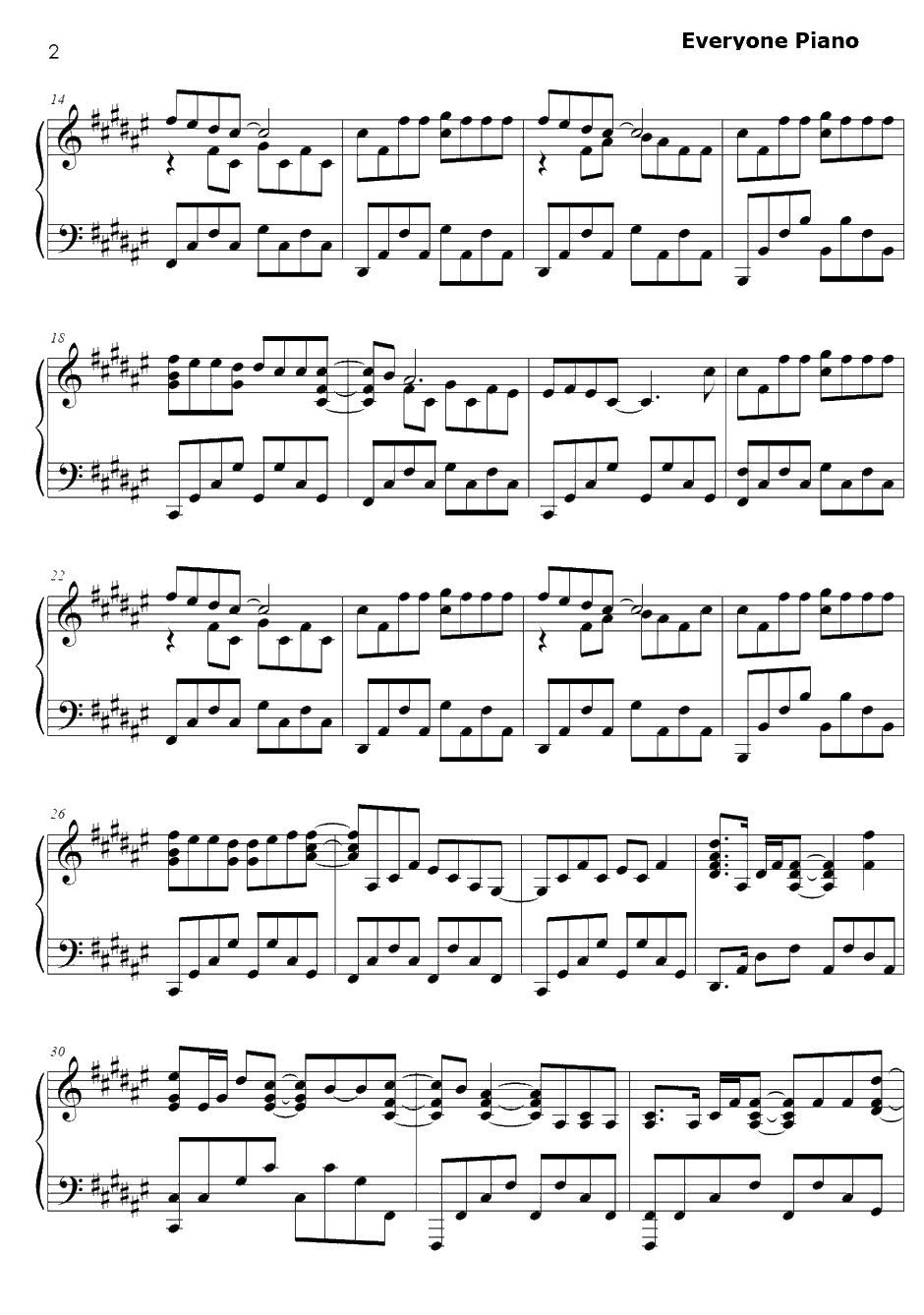 なないろびより钢琴谱-nano.RIPE-悠哉日常大王OP2