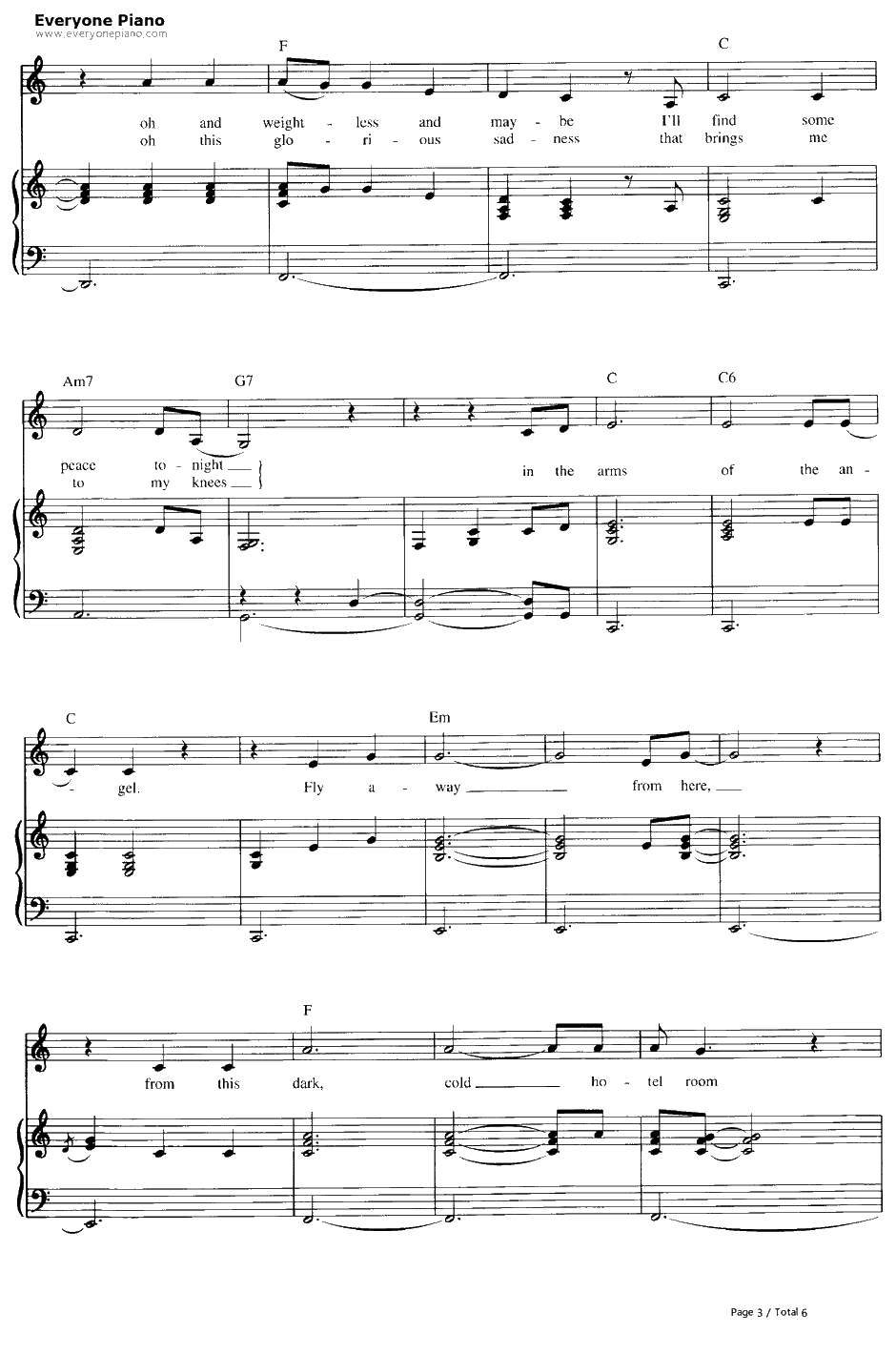 Angel钢琴谱-SarahMcLachlan-CityOfAngels主题曲3