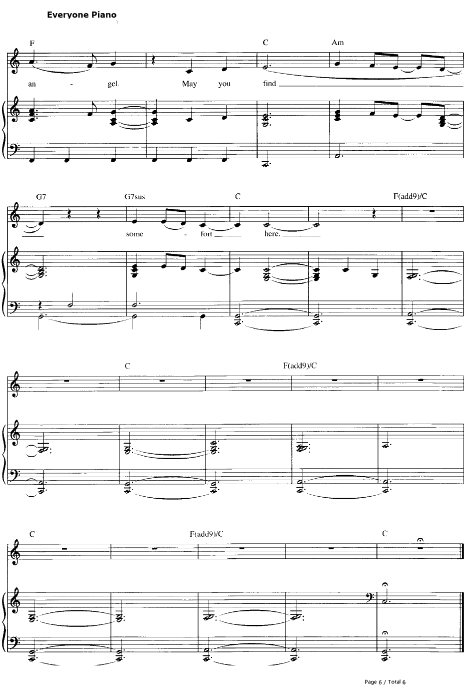 Angel钢琴谱-SarahMcLachlan-CityOfAngels主题曲6