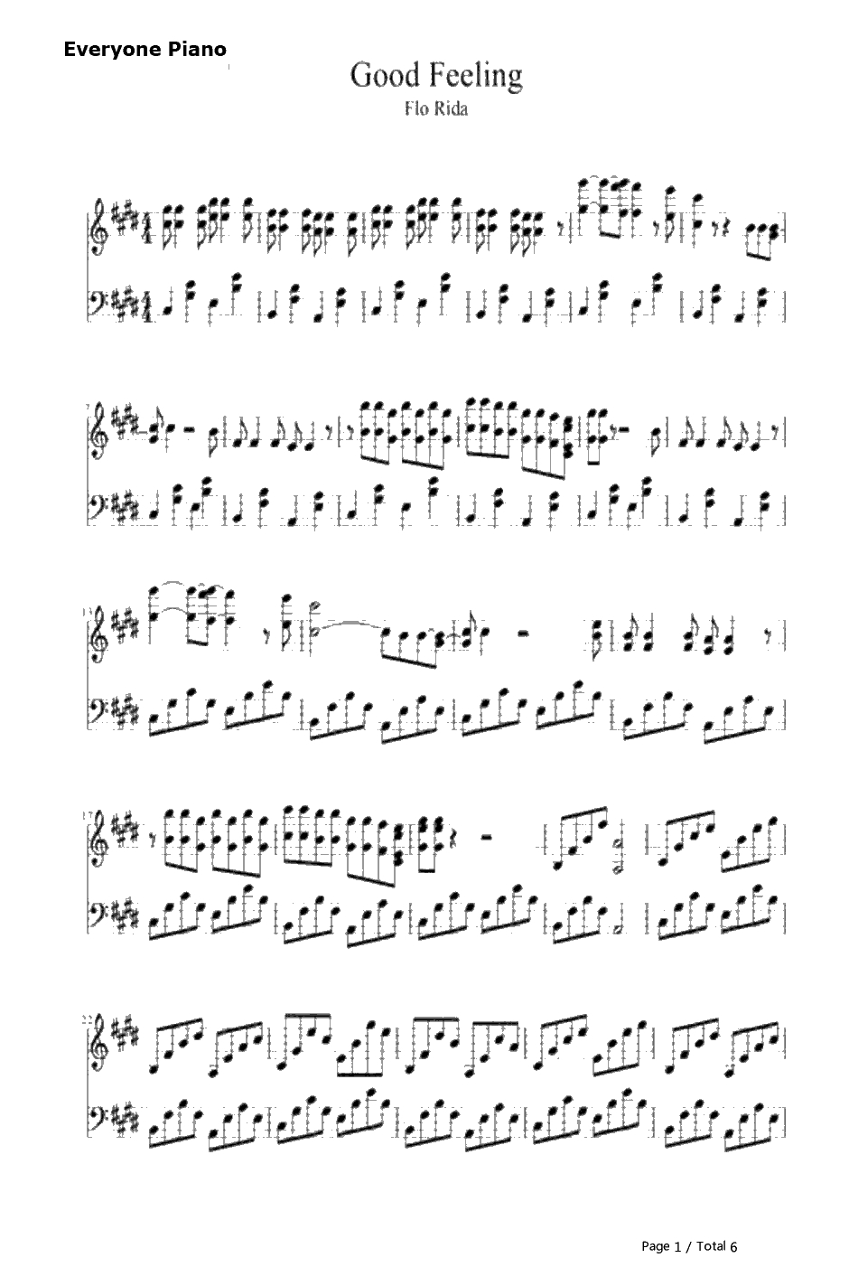 Good Feeling钢琴谱-FloRida1