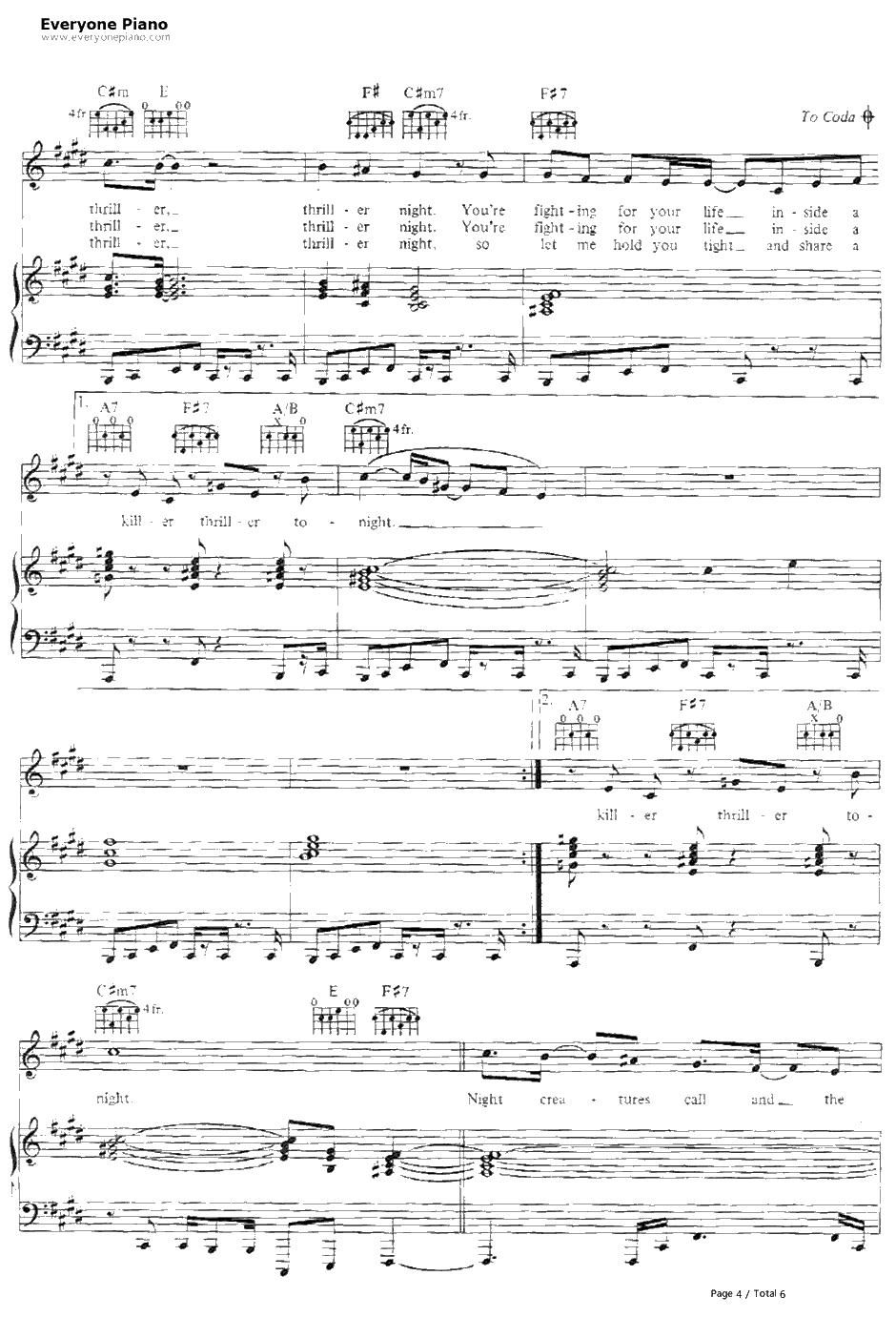 Thriller钢琴谱-MichaelJackson4