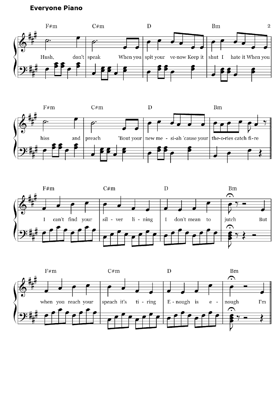 La La La钢琴谱-NaughtyBoy&SamSmith2