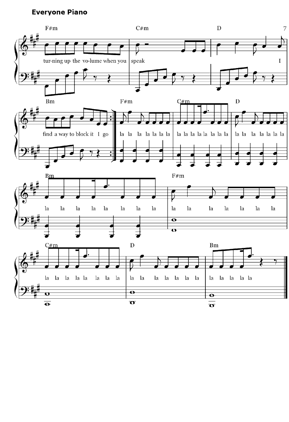 La La La钢琴谱-NaughtyBoy&SamSmith7