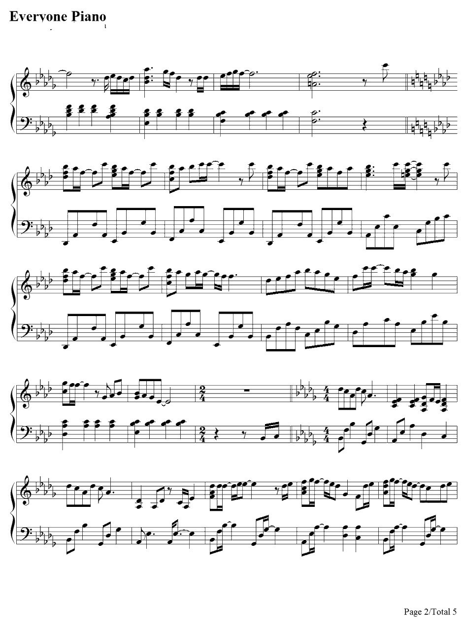 No Way to Say钢琴谱--滨崎步2