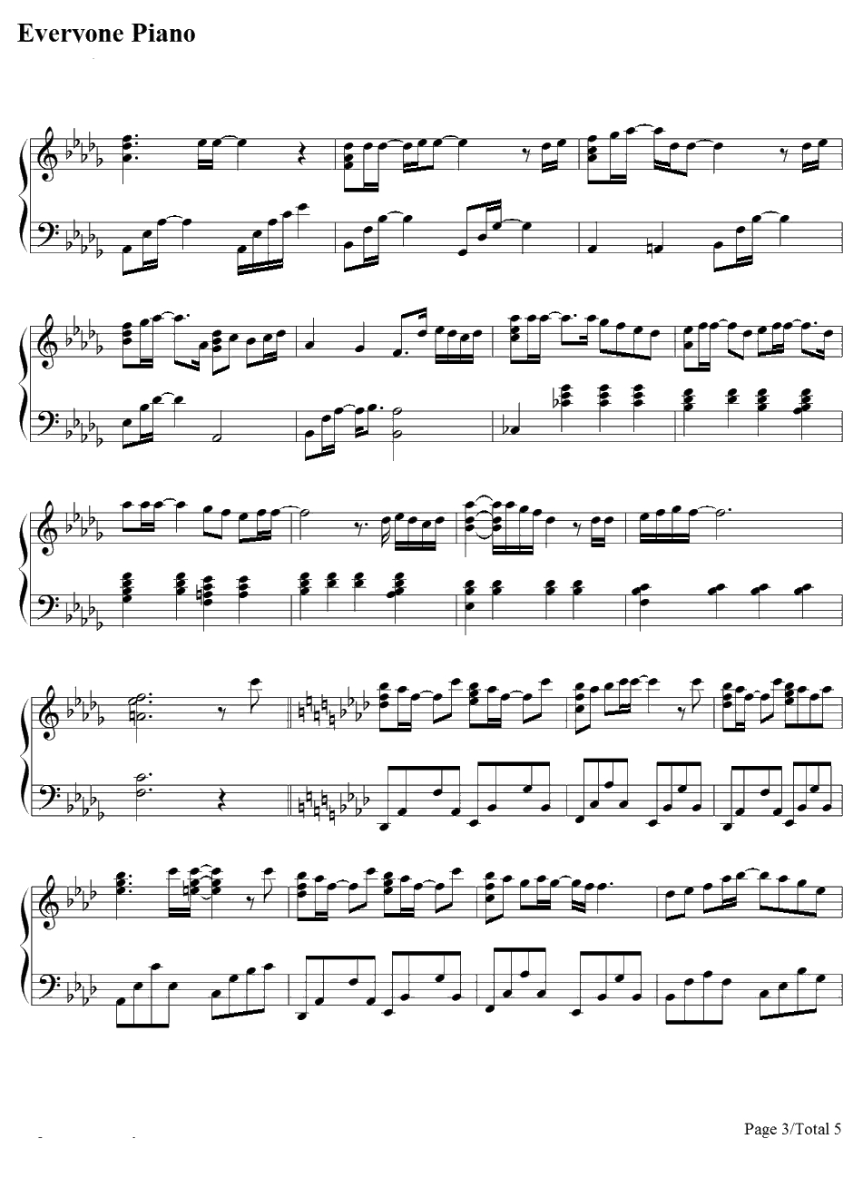 No Way to Say钢琴谱--滨崎步3