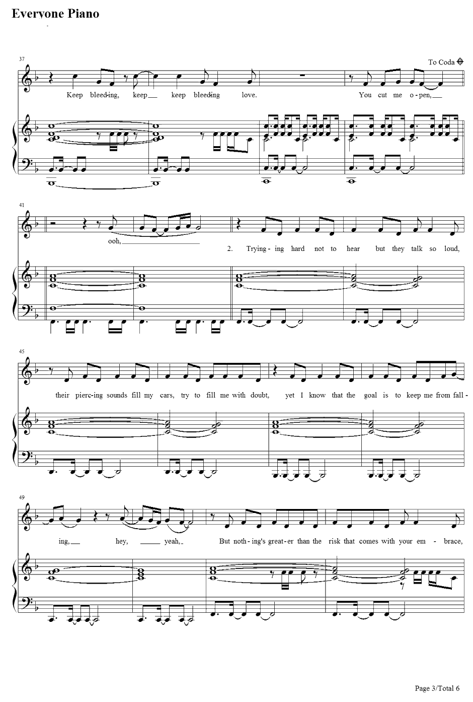 Bleeding Love钢琴谱-LeonaLewis3