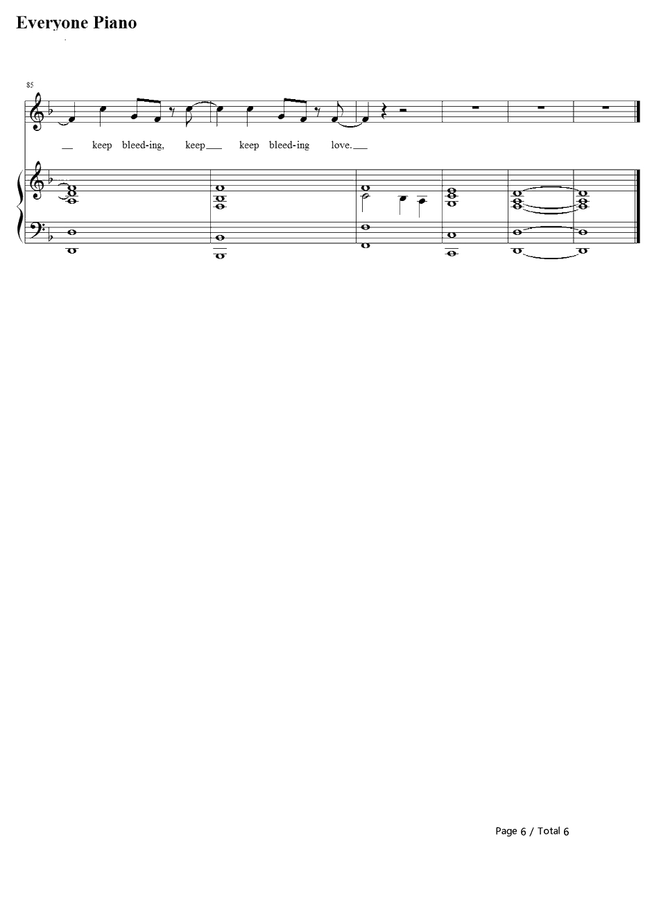 Bleeding Love钢琴谱-LeonaLewis6