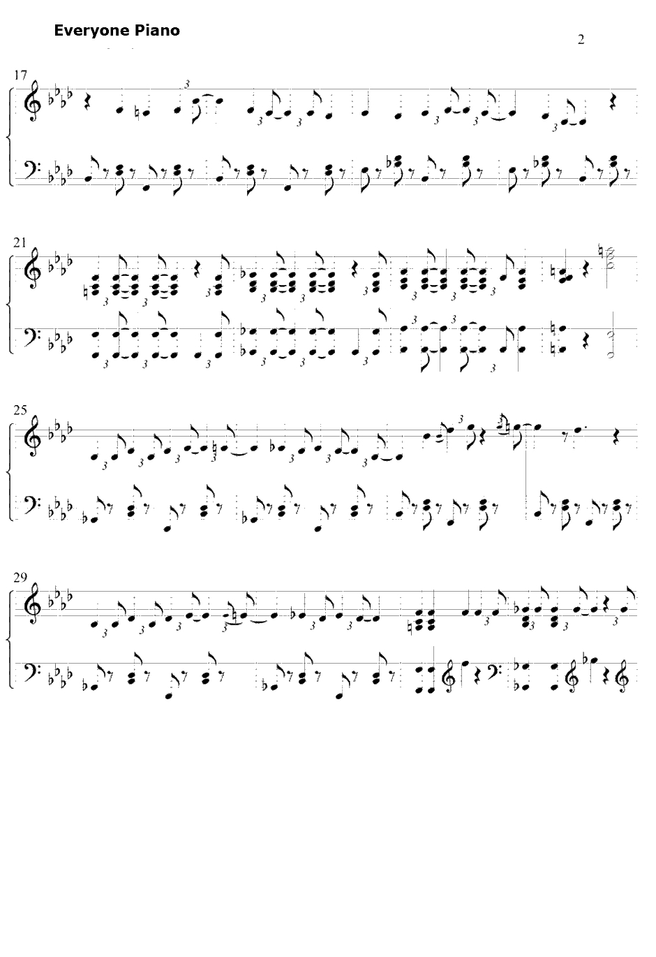 绝世美人钢琴谱-绝望少女们（野中蓝、井上麻里奈、小林优、新谷良子）-再见!绝望先生ED2