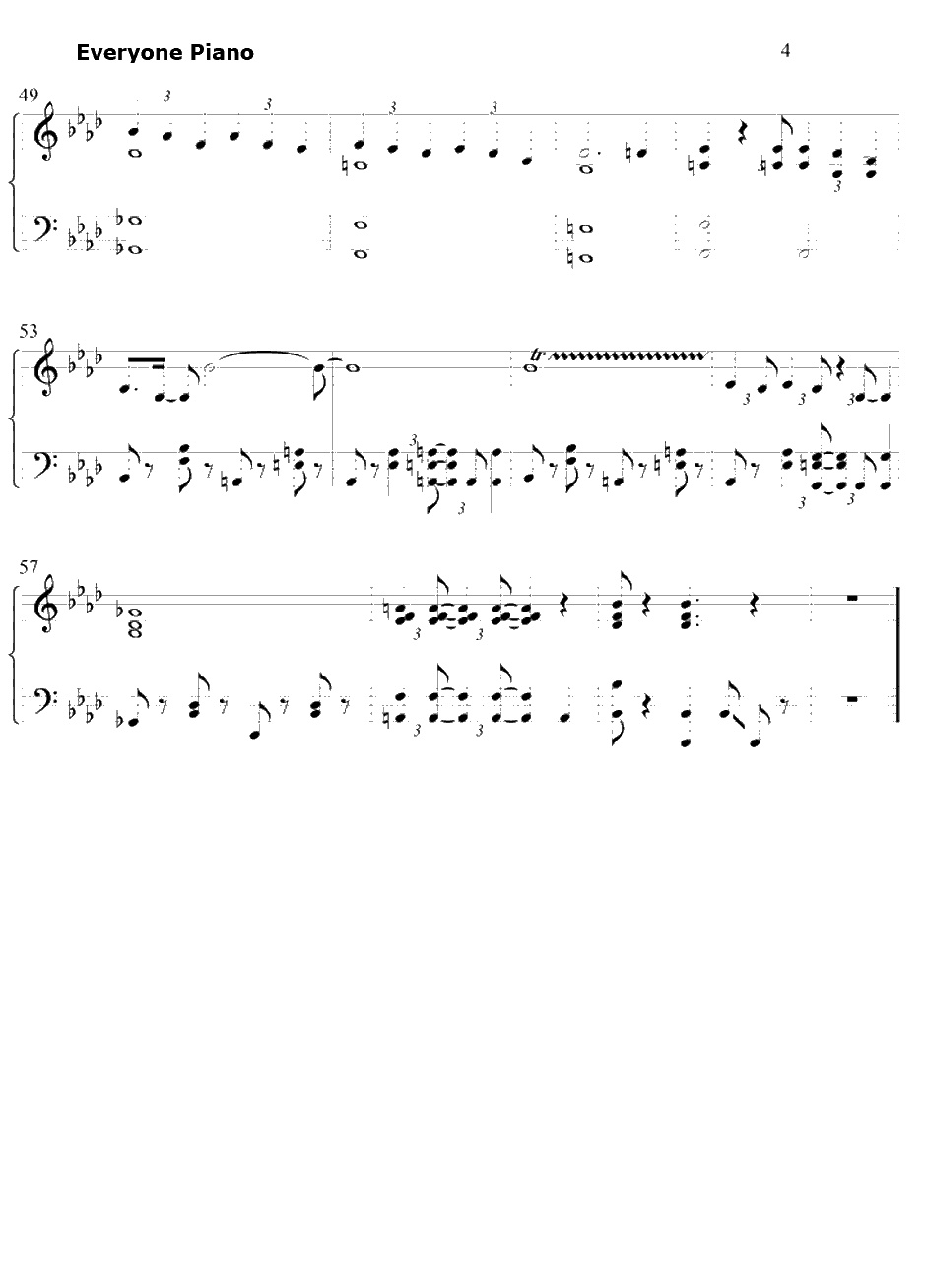 绝世美人钢琴谱-绝望少女们（野中蓝、井上麻里奈、小林优、新谷良子）-再见!绝望先生ED4