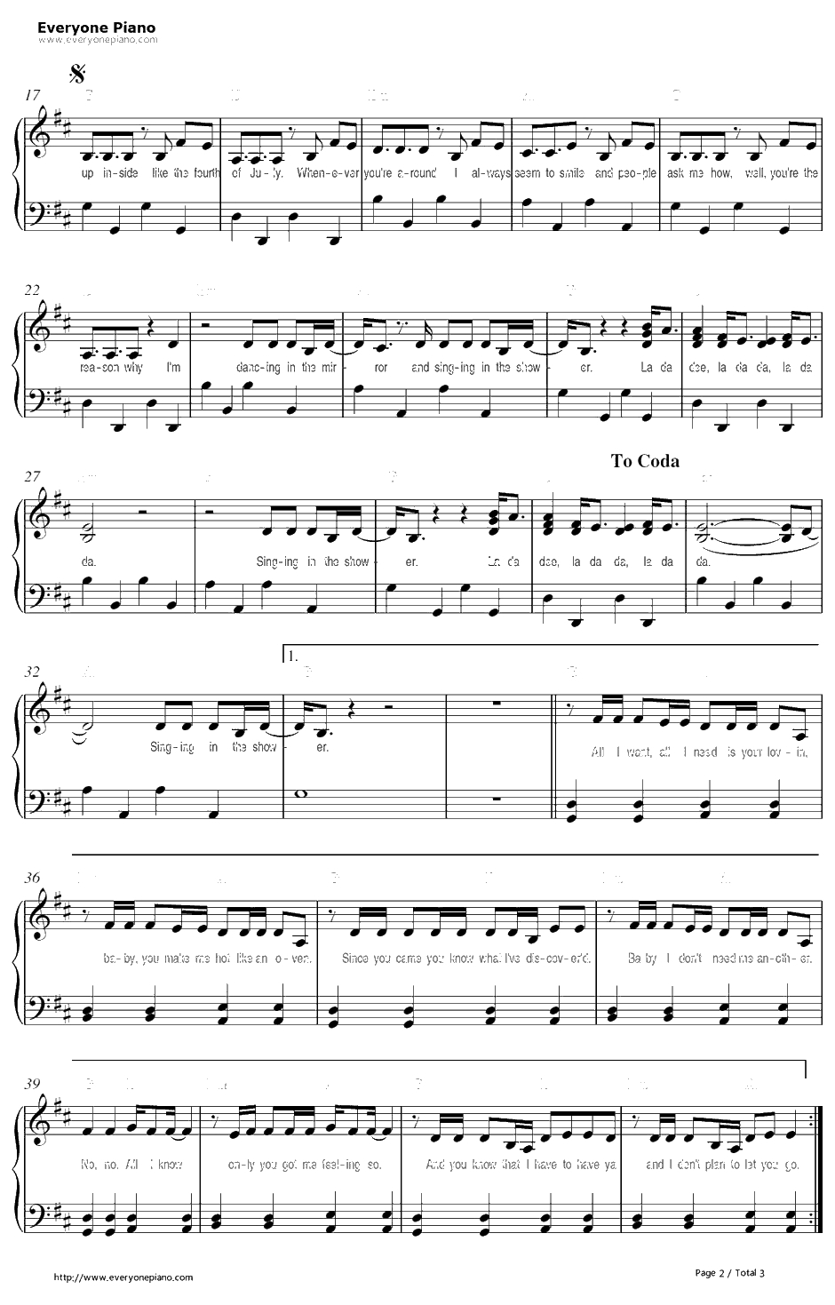 Shower钢琴谱-BeckyG2