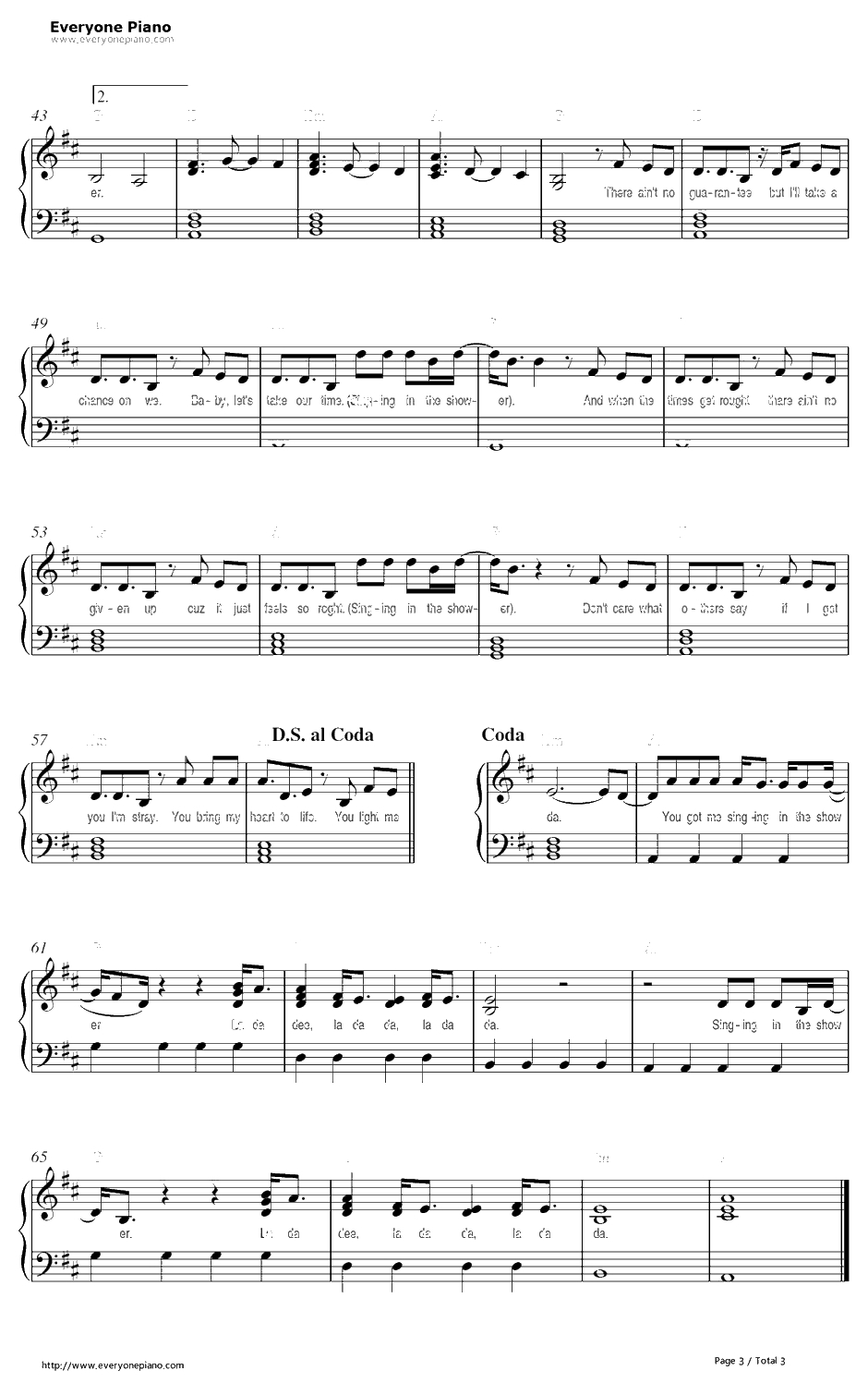 Shower钢琴谱-BeckyG3