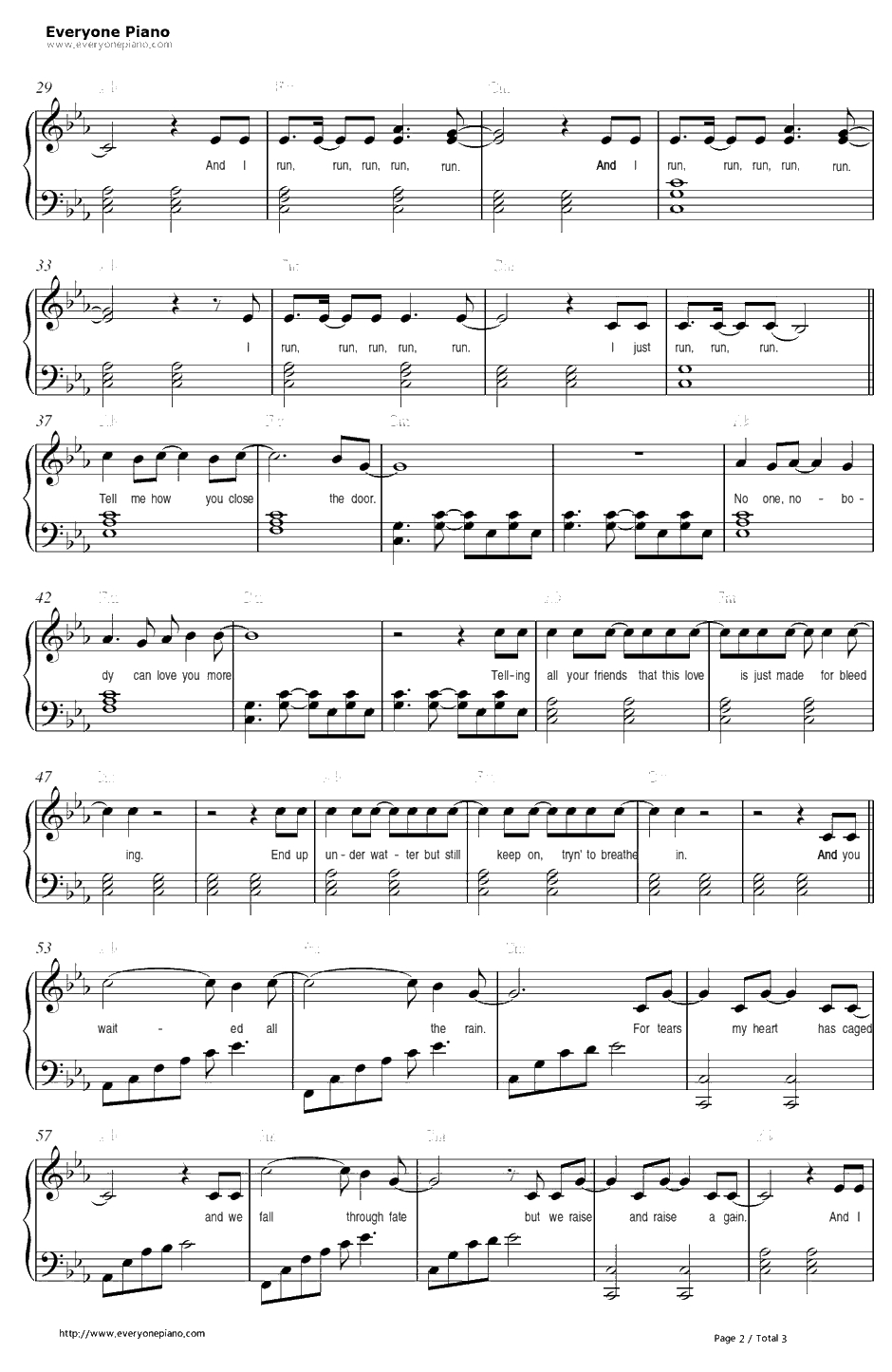 Run Run Run钢琴谱-TokioHotel2