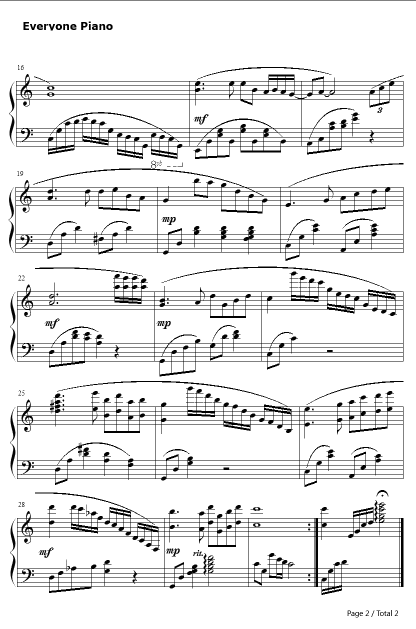 一帘幽梦钢琴谱-萧丽珠-2