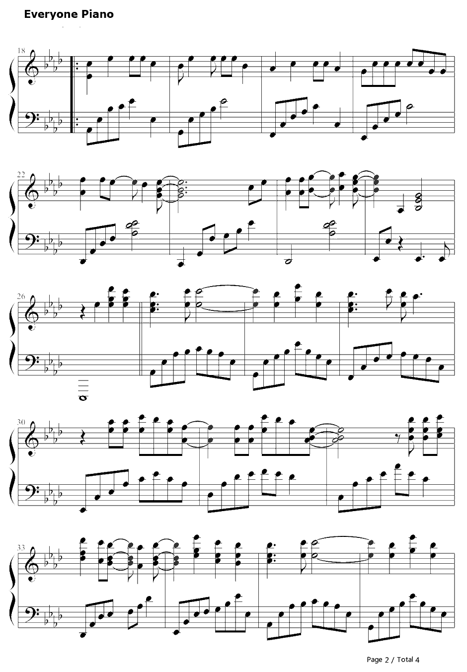 冬天里的捉迷藏钢琴谱-T-ara-2