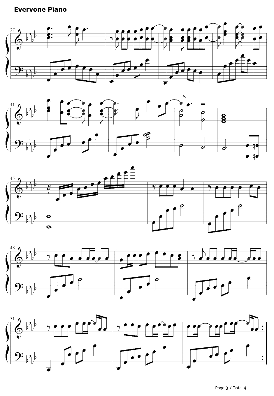 冬天里的捉迷藏钢琴谱-T-ara-3