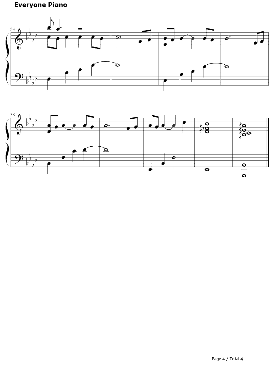 冬天里的捉迷藏钢琴谱-T-ara-4