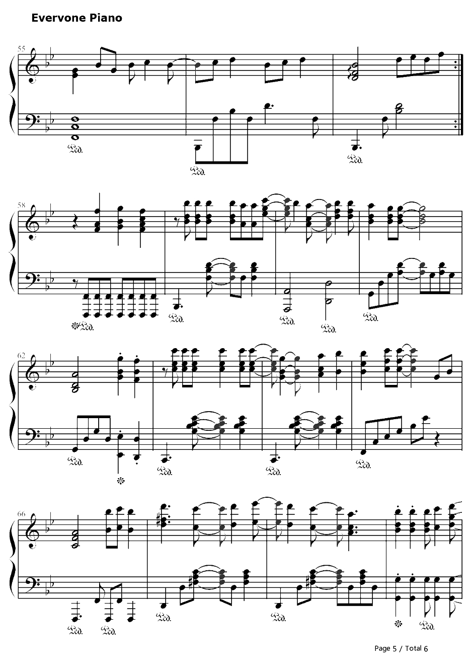 越来越钢琴谱-TheSeeya&孙浩俊5