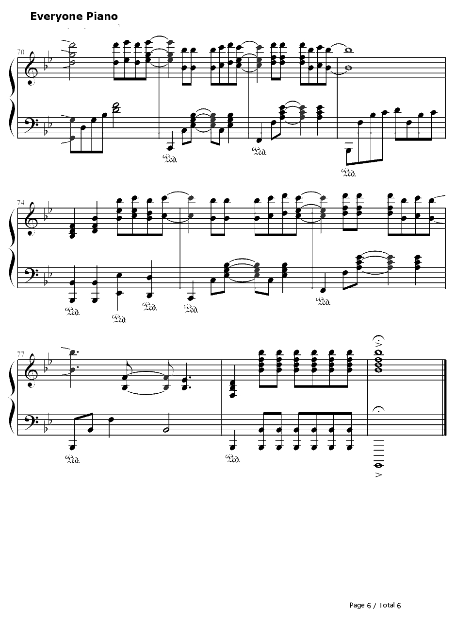 越来越钢琴谱-TheSeeya&孙浩俊6